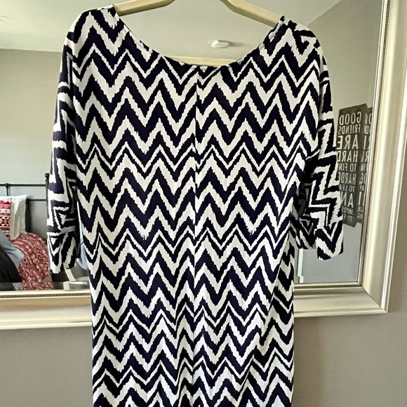 Lilly Pulitzer Eliza Chevron Dress small navy - Picture 5 of 6